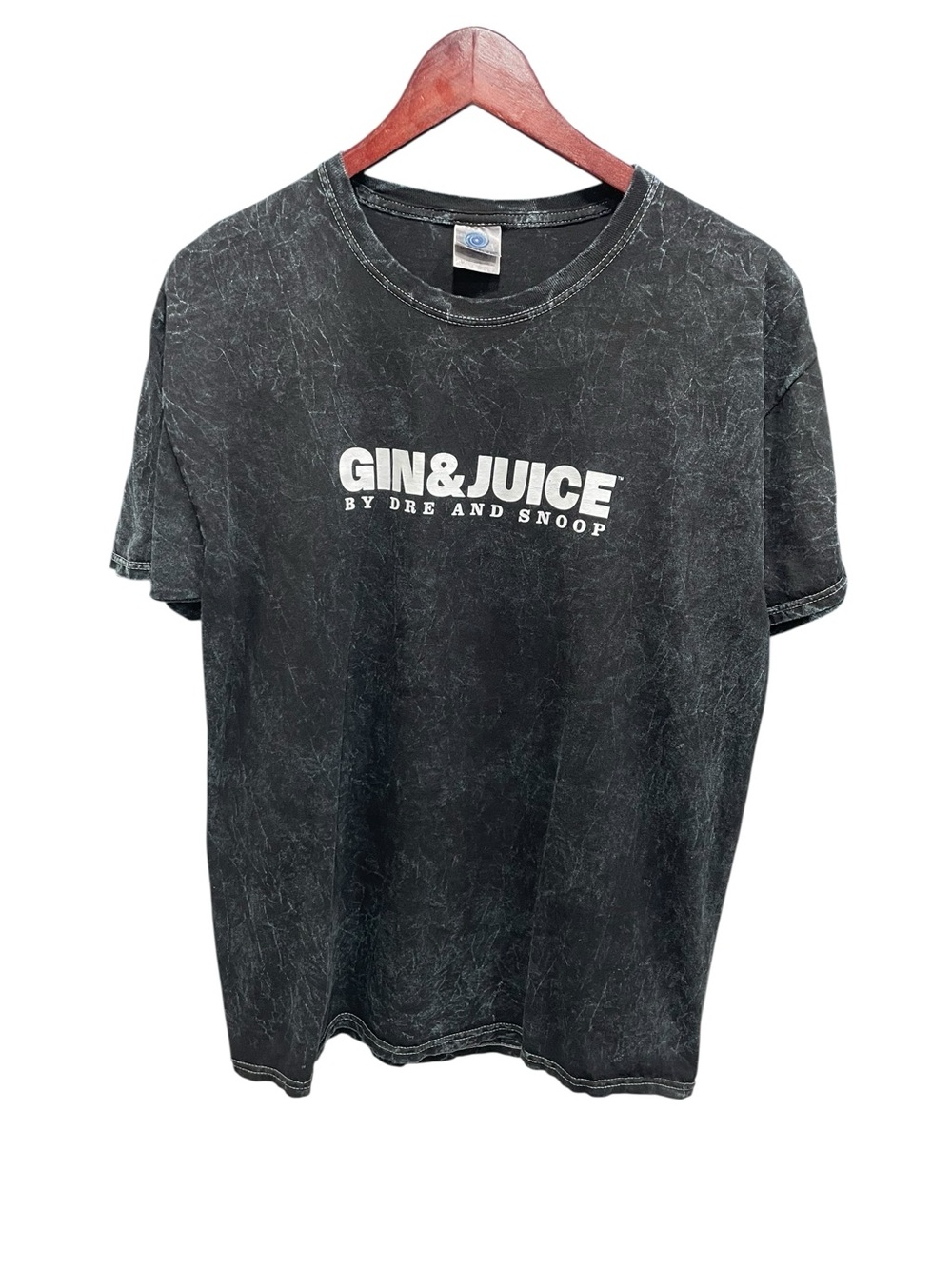 Colortone Gin & Juice By Dre and Snoop Black Mineral Washed Tee Size Large